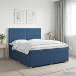 vidaXL Posteľ boxspring s matracom Modrá 180 x 200 cm Látka
