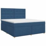 vidaXL Posteľ boxspring s matracom Modrá 180 x 200 cm Látka – Obrázok 2