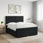 vidaXL Posteľ boxspring s matracom Čierna 180 x 200 cm Látka