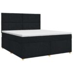 vidaXL Posteľ boxspring s matracom Čierna 180 x 200 cm Látka – Obrázok 2