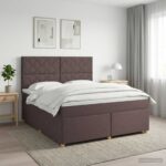 vidaXL Posteľ boxspring s matracom Tmavohnedá 180 x 200 cm Látka
