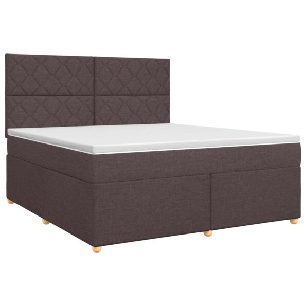 vidaXL Posteľ boxspring s matracom Tmavohnedá 180 x 200 cm Látka – Obrázok 2