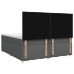 vidaXL Posteľ boxspring s matracom Tmavosivá 200 x 200 cm Látka – Obrázok 9