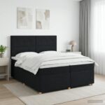 vidaXL Posteľ boxspring s matracom Čierna 200 x 200 cm Látka