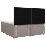 vidaXL Posteľ boxspring s matracom Sivohnedá 200 x 200 cm Látka – Obrázok 8