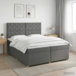 vidaXL Posteľ boxspring s matracom Tmavosivá 200 x 200 cm Látka