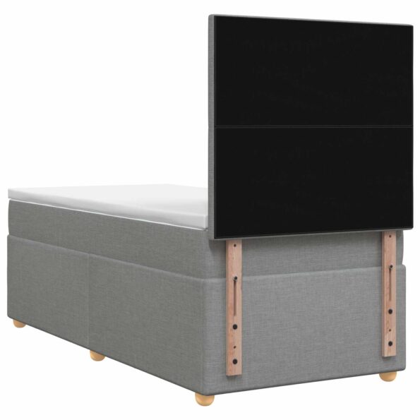 vidaXL Posteľ boxspring s matracom Svetlosivá Jednoduchý Látka – Obrázok 8