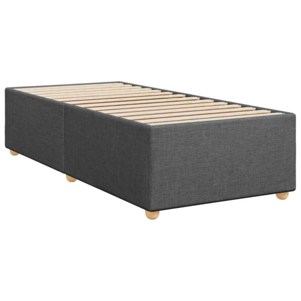 vidaXL Posteľ boxspring s matracom Tmavosivá Jednoduchý Látka – Obrázok 5
