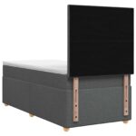 vidaXL Posteľ boxspring s matracom Tmavosivá Jednoduchý Látka – Obrázok 8