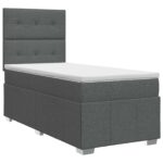 vidaXL Posteľ boxspring s matracom Tmavosivá 90 x 190 cm Látka – Obrázok 2