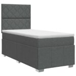 vidaXL Posteľ boxspring s matracom Tmavosivá 90 x 190 cm Látka – Obrázok 2