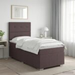 vidaXL Posteľ boxspring s matracom Tmavohnedá 90 x 200 cm Látka