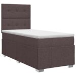 vidaXL Posteľ boxspring s matracom Tmavohnedá 90 x 200 cm Látka – Obrázok 2