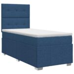 vidaXL Posteľ boxspring s matracom Modrá 90 x 200 cm Látka – Obrázok 2