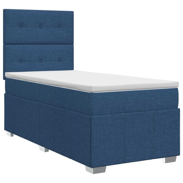 vidaXL Posteľ boxspring s matracom Modrá 90 x 200 cm Látka – Obrázok 2