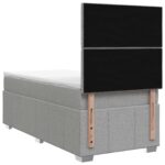 vidaXL Posteľ boxspring s matracom Svetlosivá 90 x 200 cm Látka – Obrázok 8