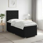 vidaXL Posteľ boxspring s matracom Čierna 90 x 200 cm Látka