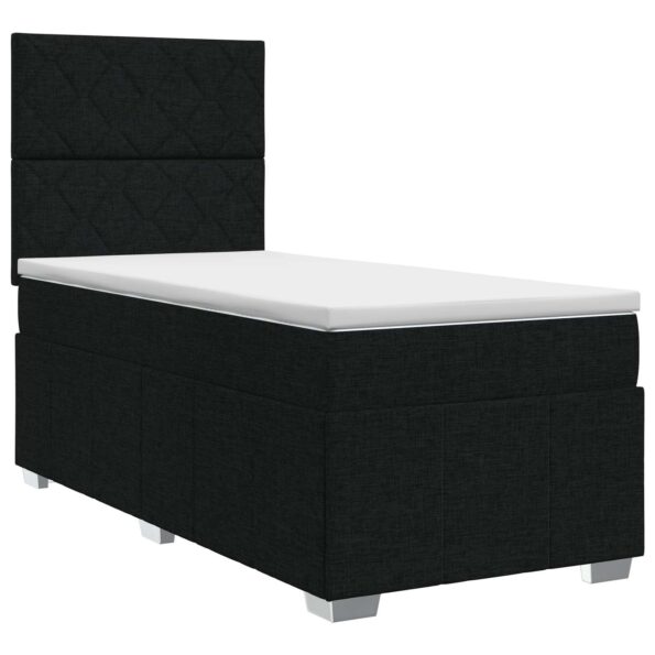 vidaXL Posteľ boxspring s matracom Čierna 90 x 200 cm Látka – Obrázok 2