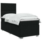 vidaXL Posteľ boxspring s matracom Čierna 90 x 200 cm Látka – Obrázok 3