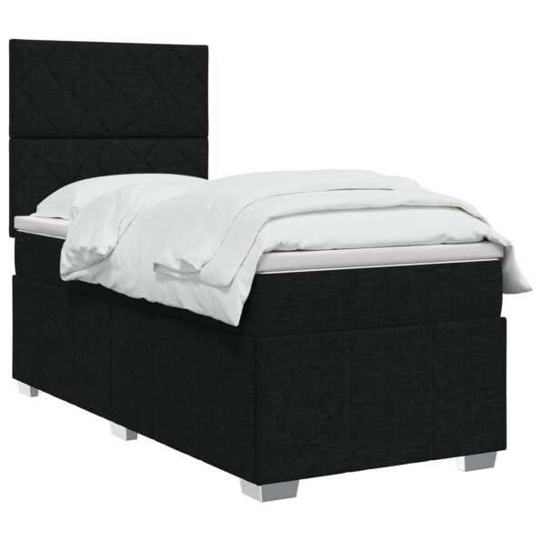 vidaXL Posteľ boxspring s matracom Čierna 90 x 200 cm Látka – Obrázok 3