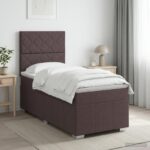 vidaXL Posteľ boxspring s matracom Tmavohnedá 90 x 200 cm Látka