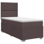 vidaXL Posteľ boxspring s matracom Tmavohnedá 90 x 200 cm Látka – Obrázok 2
