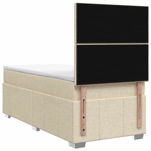 vidaXL Posteľ boxspring s matracom Krémová 90 x 200 cm Látka – Obrázok 8