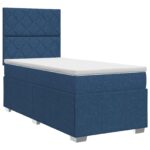 vidaXL Posteľ boxspring s matracom Modrá 90 x 200 cm Látka – Obrázok 2