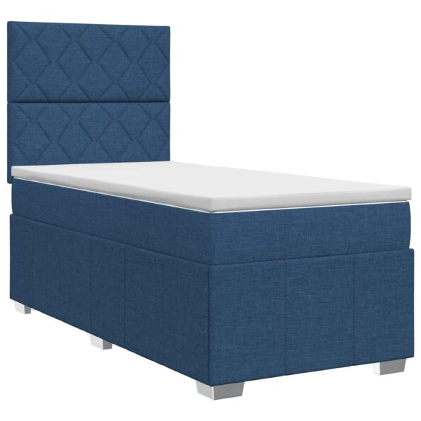 vidaXL Posteľ boxspring s matracom Modrá 90 x 200 cm Látka – Obrázok 2