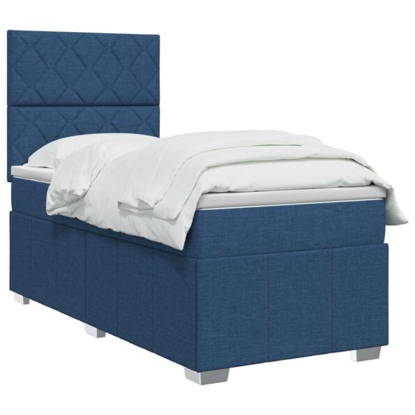 vidaXL Posteľ boxspring s matracom Modrá 90 x 200 cm Látka – Obrázok 3
