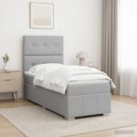 vidaXL Posteľ boxspring s matracom Svetlosivá 100 x 200 cm Látka