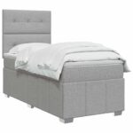 vidaXL Posteľ boxspring s matracom Svetlosivá 100 x 200 cm Látka – Obrázok 3