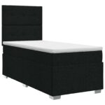 vidaXL Posteľ boxspring s matracom Čierna 100 x 200 cm Látka – Obrázok 2