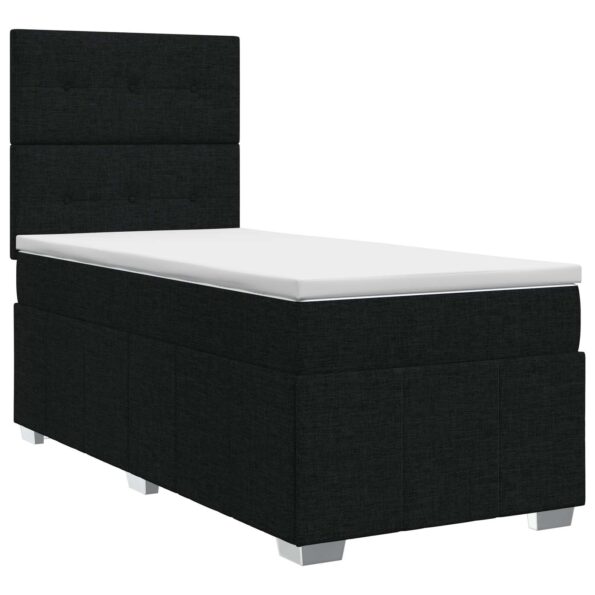 vidaXL Posteľ boxspring s matracom Čierna 100 x 200 cm Látka – Obrázok 2