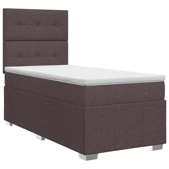 vidaXL Posteľ boxspring s matracom Tmavohnedá 100 x 200 cm Látka – Obrázok 2