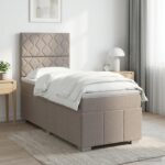 vidaXL Posteľ boxspring s matracom Sivohnedá 100 x 200 cm Látka