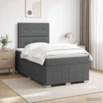vidaXL Posteľ boxspring s matracom Tmavosivá 120 x 190 cm Látka