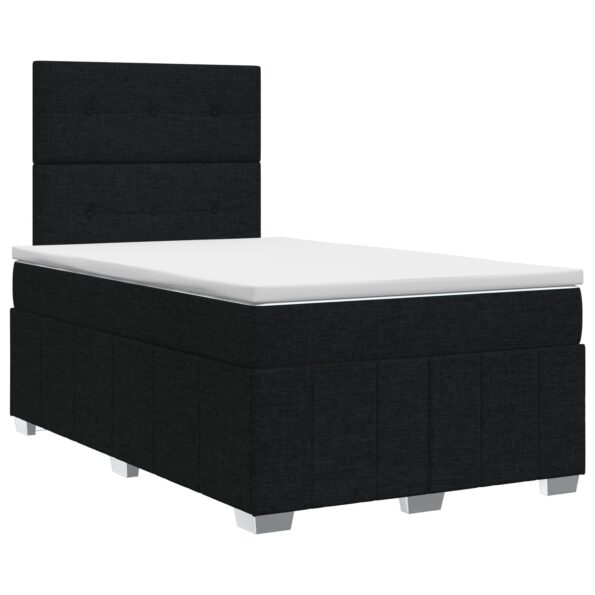 vidaXL Posteľ boxspring s matracom Čierna 120 x 190 cm Látka – Obrázok 2