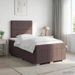 vidaXL Posteľ boxspring s matracom Tmavohnedá 120 x 190 cm Látka