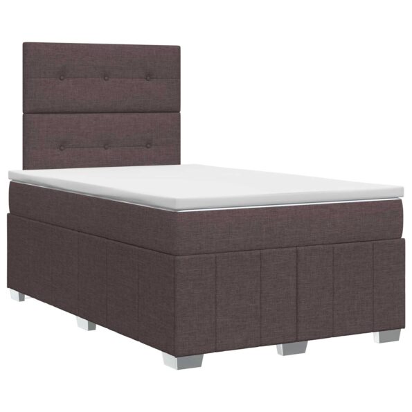 vidaXL Posteľ boxspring s matracom Tmavohnedá 120 x 190 cm Látka – Obrázok 2
