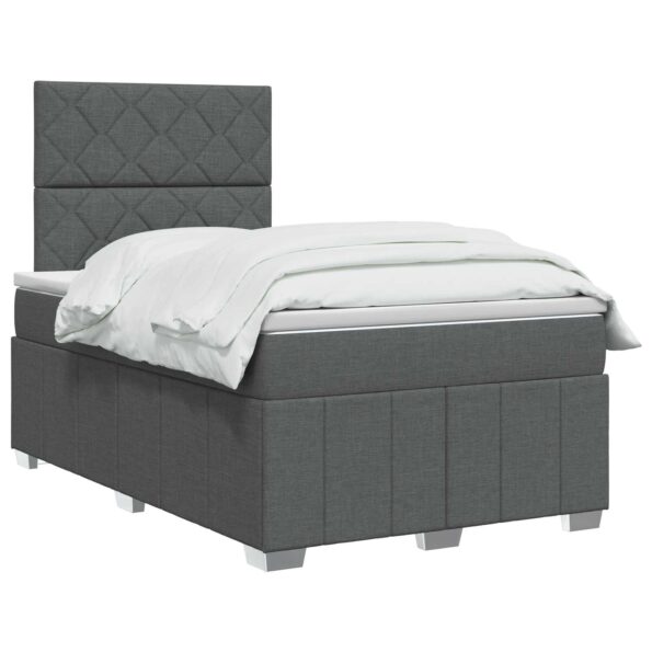 vidaXL Posteľ boxspring s matracom Tmavosivá 120 x 190 cm Látka – Obrázok 3