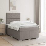vidaXL Posteľ boxspring s matracom Sivohnedá 120 x 190 cm Látka