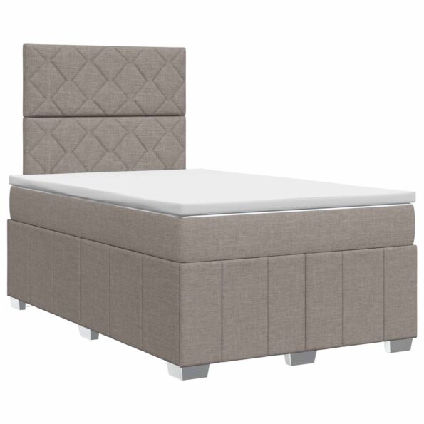 vidaXL Posteľ boxspring s matracom Sivohnedá 120 x 190 cm Látka – Obrázok 2