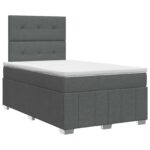 vidaXL Posteľ boxspring s matracom Tmavosivá 120 x 200 cm Látka – Obrázok 2