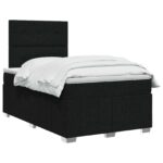 vidaXL Posteľ boxspring s matracom Čierna 120 x 200 cm Látka – Obrázok 3