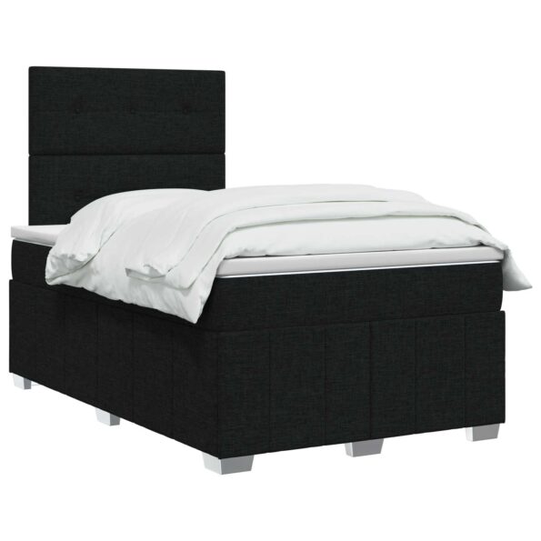vidaXL Posteľ boxspring s matracom Čierna 120 x 200 cm Látka – Obrázok 3
