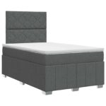 vidaXL Posteľ boxspring s matracom Tmavosivá 120 x 200 cm Látka – Obrázok 2