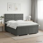 vidaXL Posteľ boxspring s matracom Tmavosivá 140 x 190 cm Látka