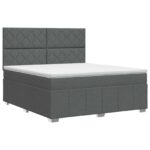 vidaXL Posteľ boxspring s matracom Tmavosivá 140 x 190 cm Látka – Obrázok 2