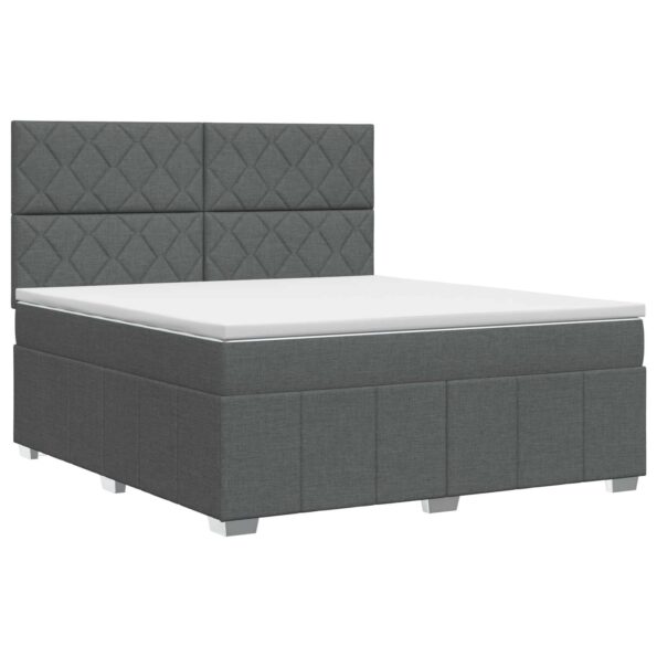 vidaXL Posteľ boxspring s matracom Tmavosivá 140 x 190 cm Látka – Obrázok 2